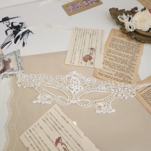 masque broderie lina blanc